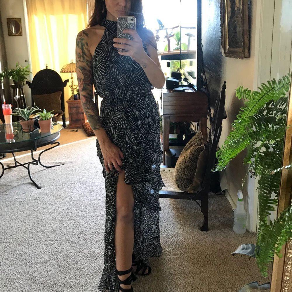 Bebé - Black and White stars maxi dress NWT size 6